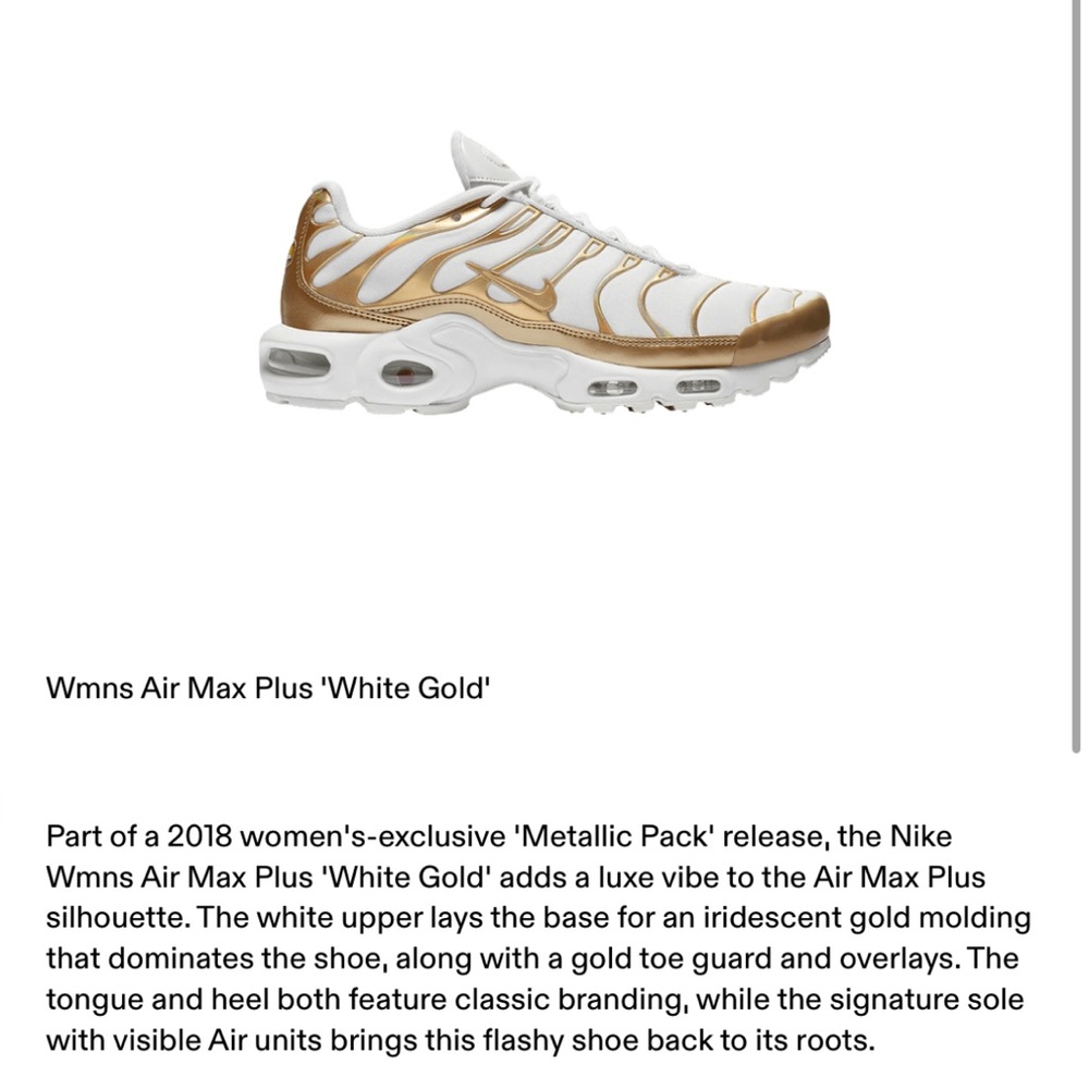 NIKE AIR MAX PLUS WHITE/GOLD
